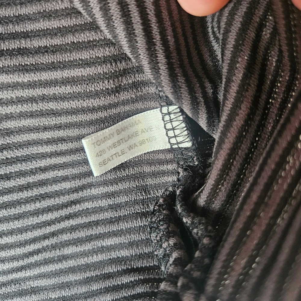 Tommy Bahama Polo Shirt Mens XL Black Gray Striped Short Sleeve Modal Blend Golf - Picture 6 of 6